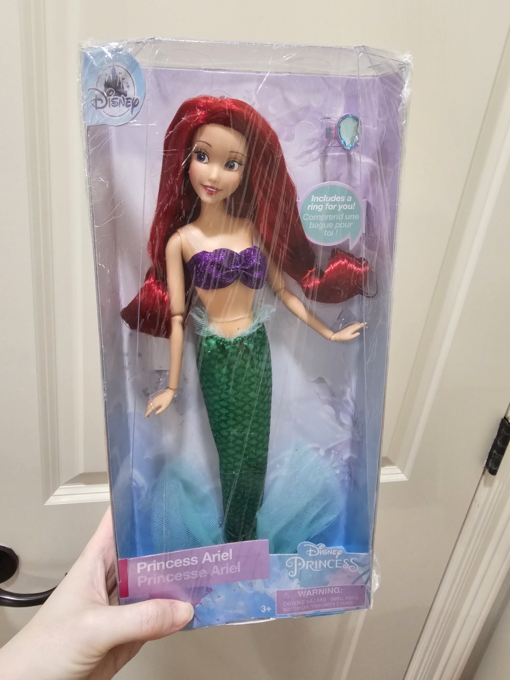 Disney Ariel Doll - Red Hair, Purple Top, Green Tail